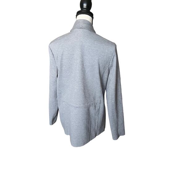 Jules & Leopold Large Stretch Crepe Shawl Collar Cardigan Blazer Open Front Gray - Picture 5 of 9